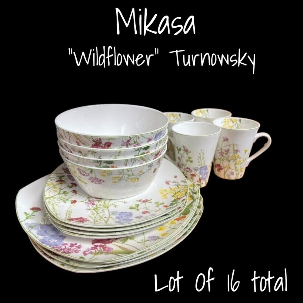 Mikasa Wildflower Turnnowsky Bone China Dinnerware Set Bowls, Mugs & Plates New